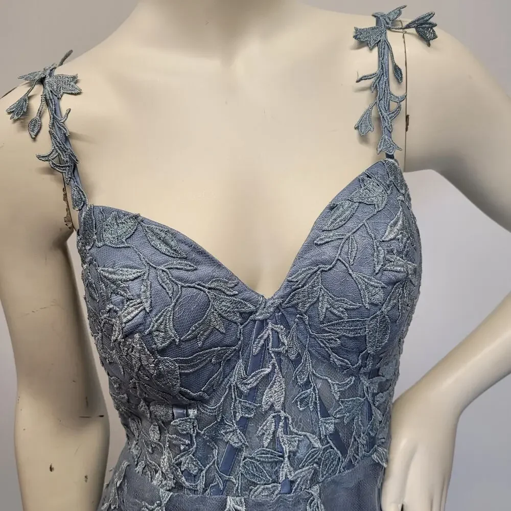 NWT Sky Blue Formal Gown Prom Dress Wedding Party Bridesmaid MOTB - Picture 4 of 15